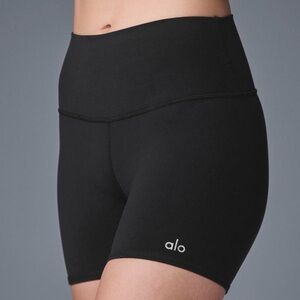 ALO Yoga High Waist 5” Black Biker Shorts